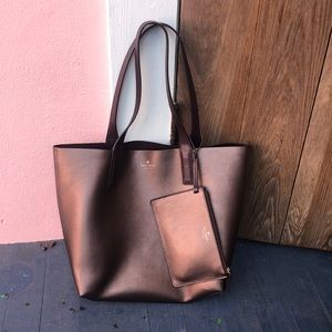 Kate Spade reversible leather bucket bag